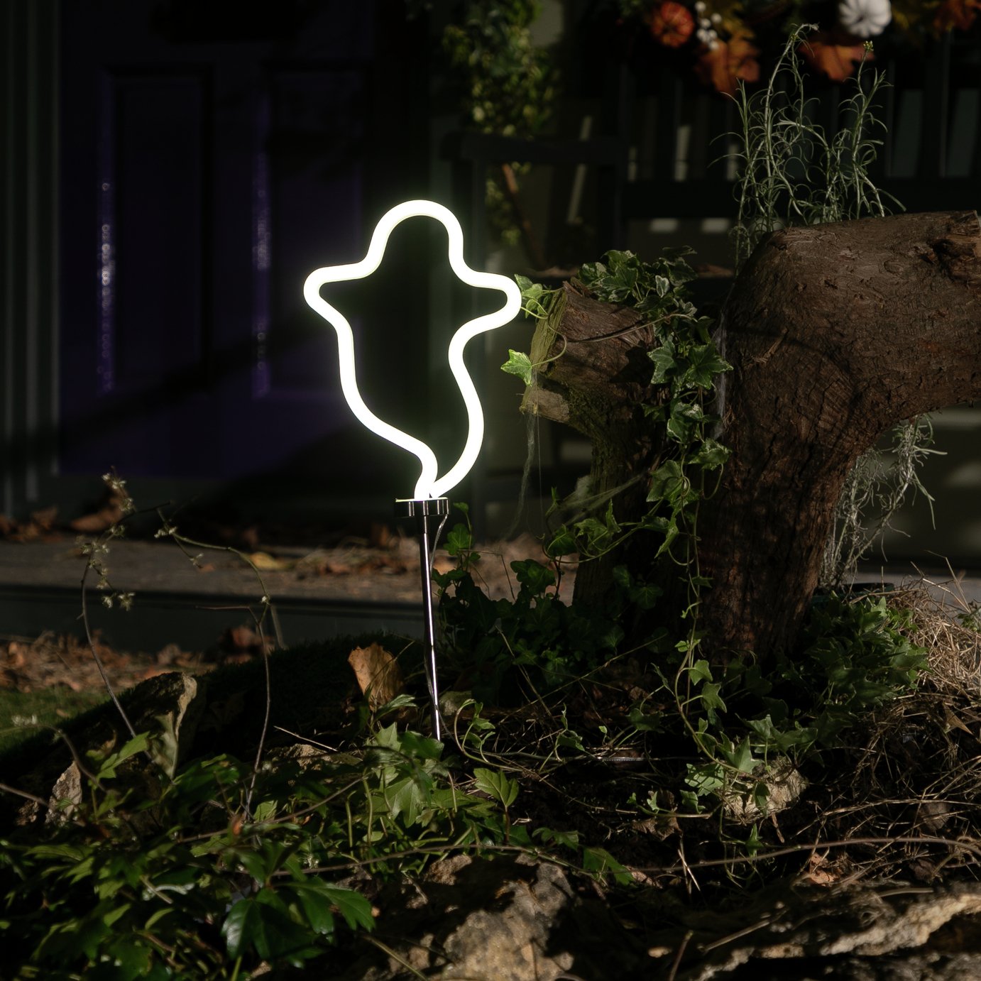 Argos Home Halloween Neon Ghost Garden Stake Decoration