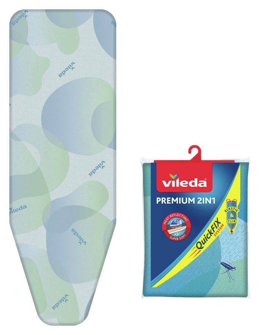 Vileda 130x45cm Premium 2in1 Ironing Board Cover-Blue&Green