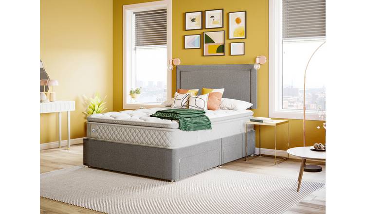 Sealy Abbot Pillowtop Kingsize 2 Drawer Divan Bed - Grey