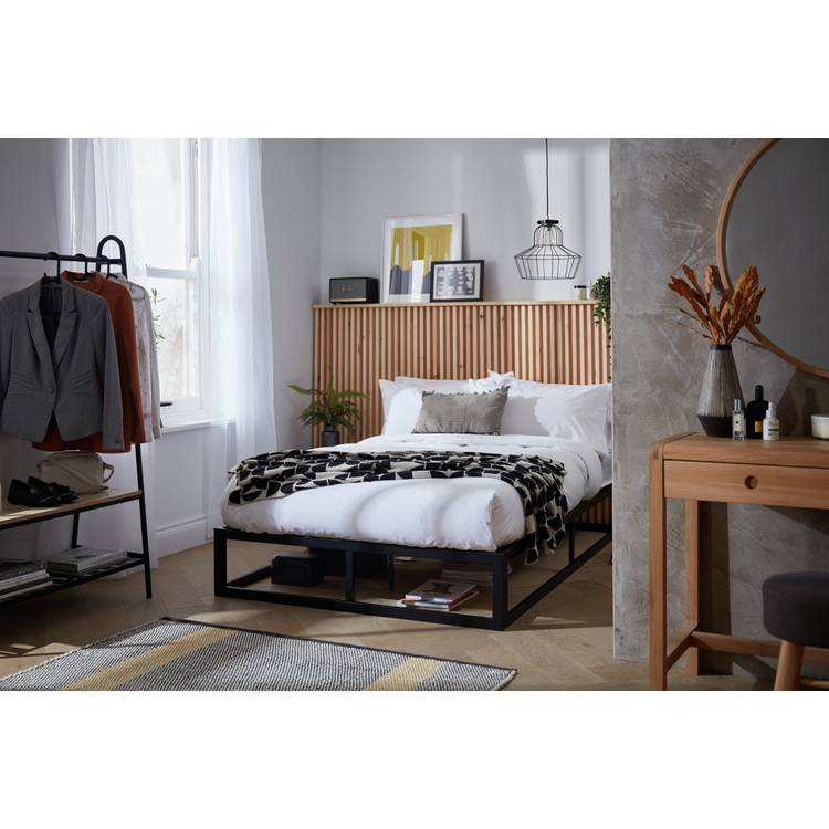 Argos Home Platform Small Double Metal Bed Frame - Black 0
