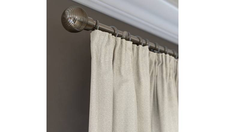 Habitat Herringbone Fully Lined Pencil Pleat Curtains -Cream