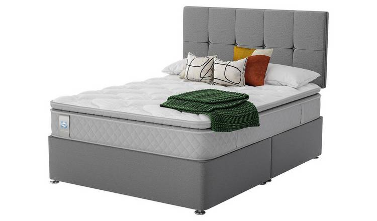 Sealy Abbot Pillowtop Kingsize Divan Bed - Grey