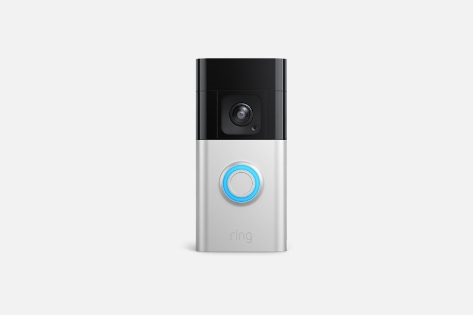 A Ring Battery Video Doorbell Pro against a black background.