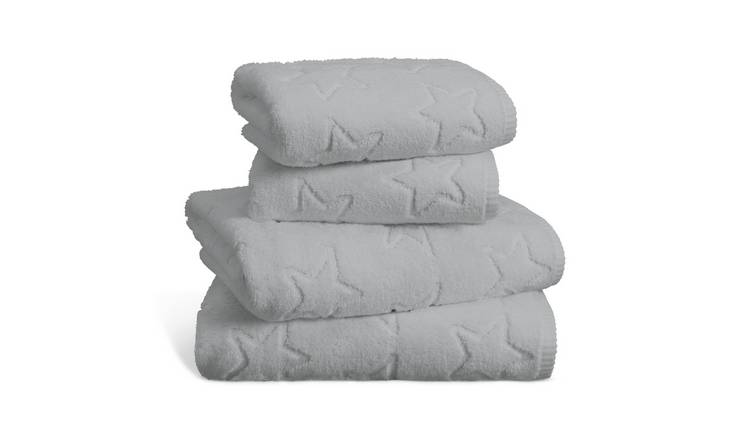 Buy Habitat Embossed Star 4 Piece Towel Bale - Grey, Towels