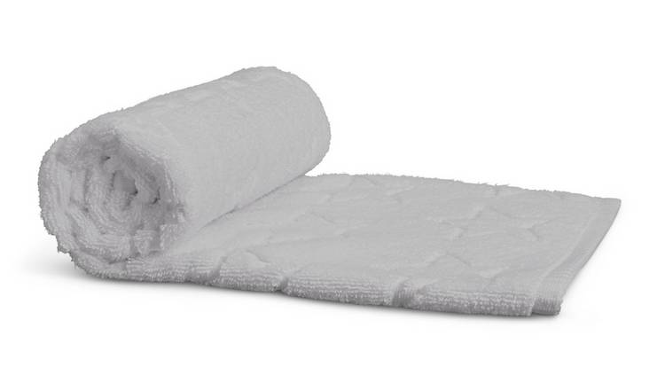 Buy Habitat Embossed Star Hand Towel - Grey | Towels | Habitat