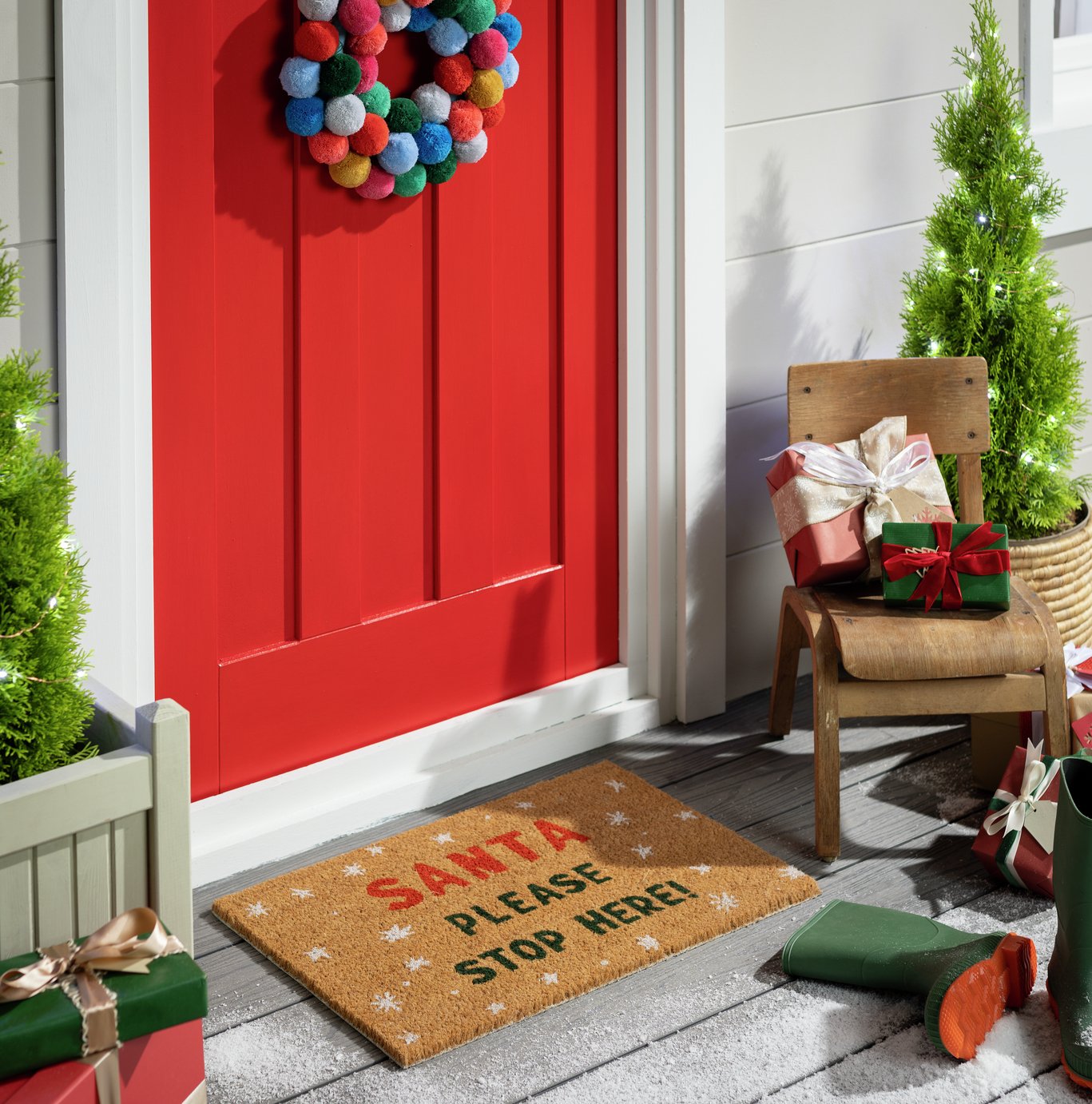 Argos Home Santa Stop Here Christmas Doormat