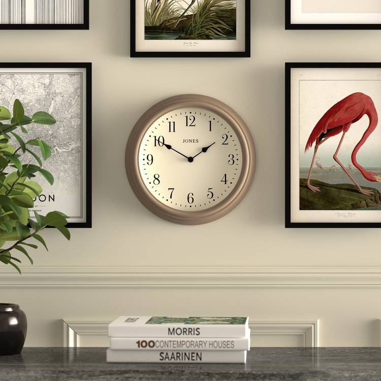 Jones Venetian Analogue Matte Wall Clock - Mole Grey 0