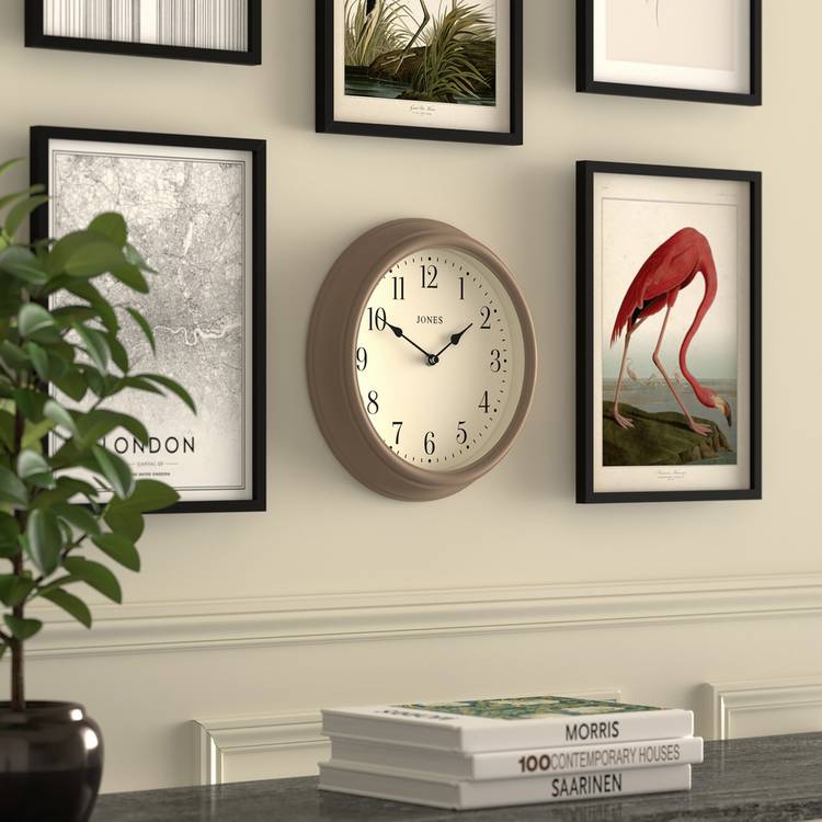 Jones Venetian Analogue Matte Wall Clock - Mole Grey 0