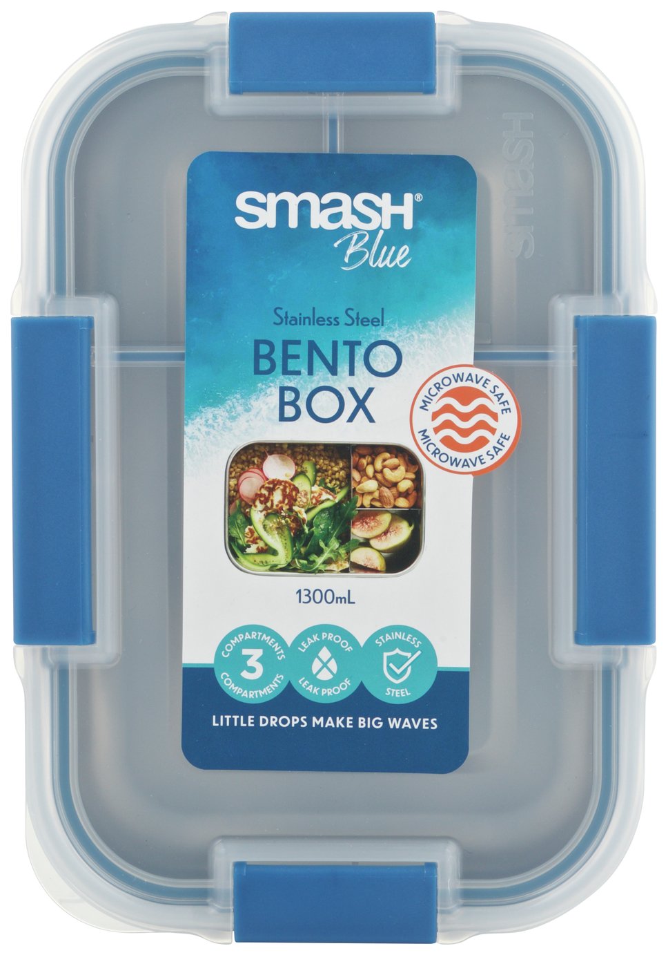 Smash Blue Stainless Steel Bento Lunch Box