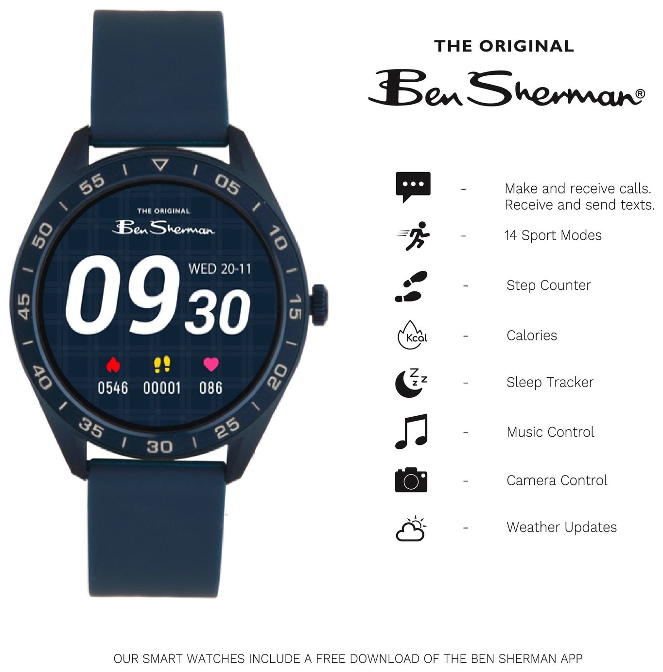 Ben Sherman Blue Sport Silicone Strap Smart Watch