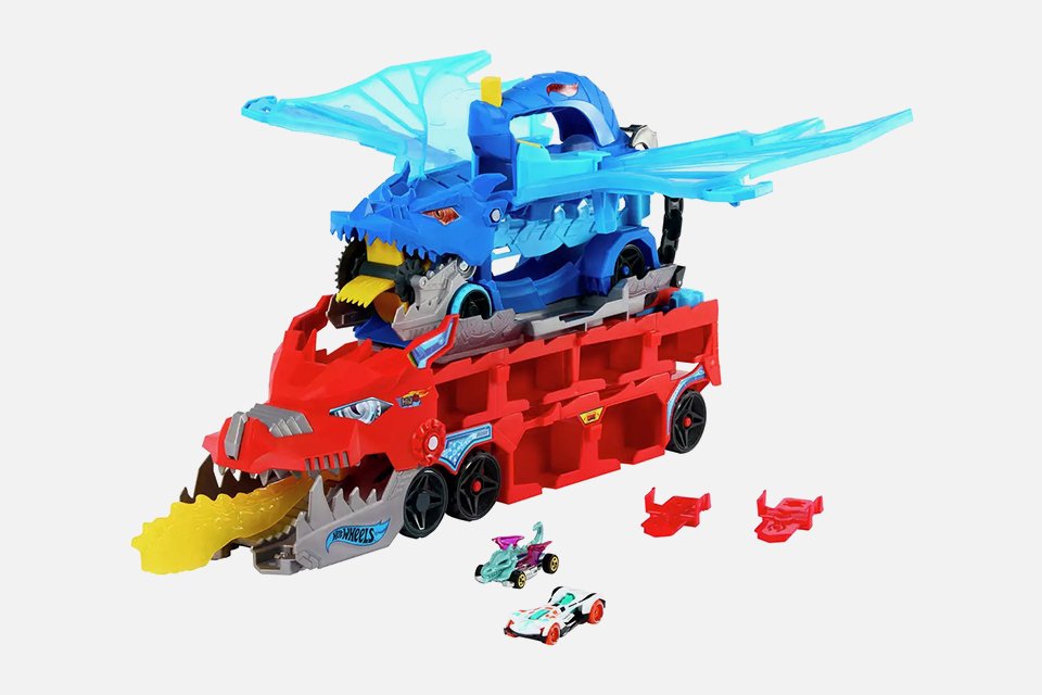 Hot Wheels City Ultimate Dual Dragon transporter toy.