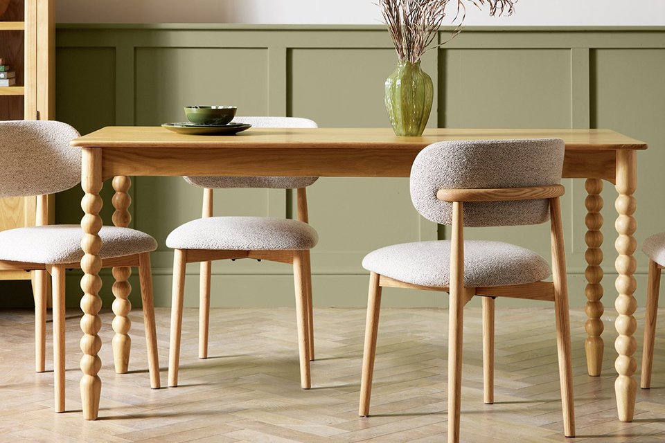 Habitat Blaire Bobbin Wood Veneer Dining Table.