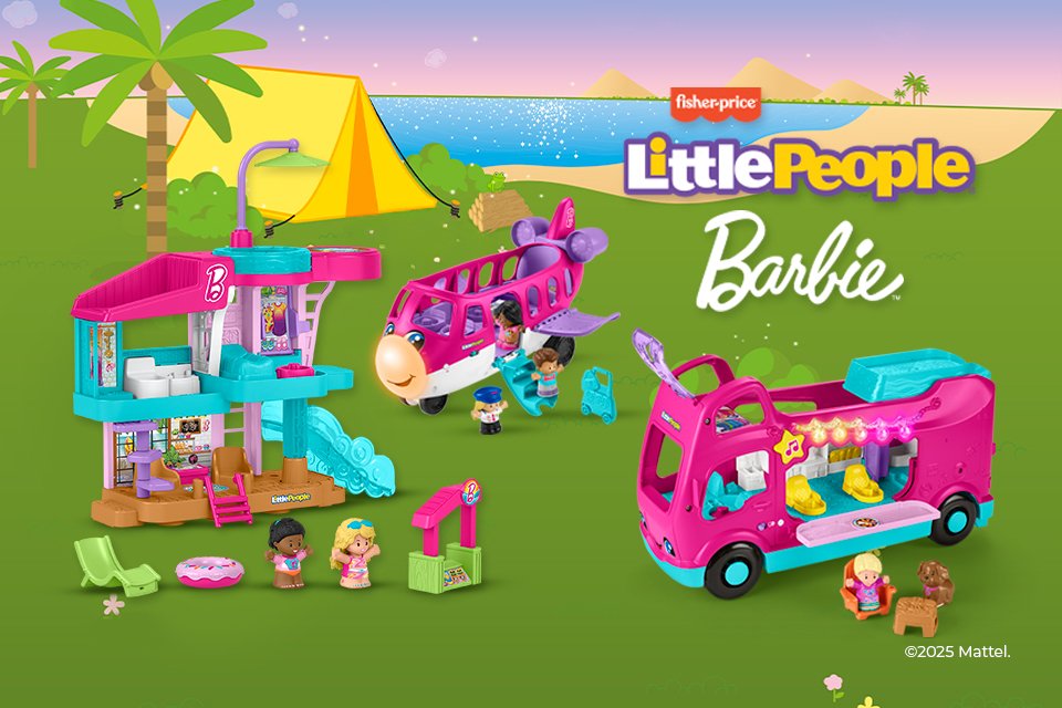 A Barbie Little People toy set. 