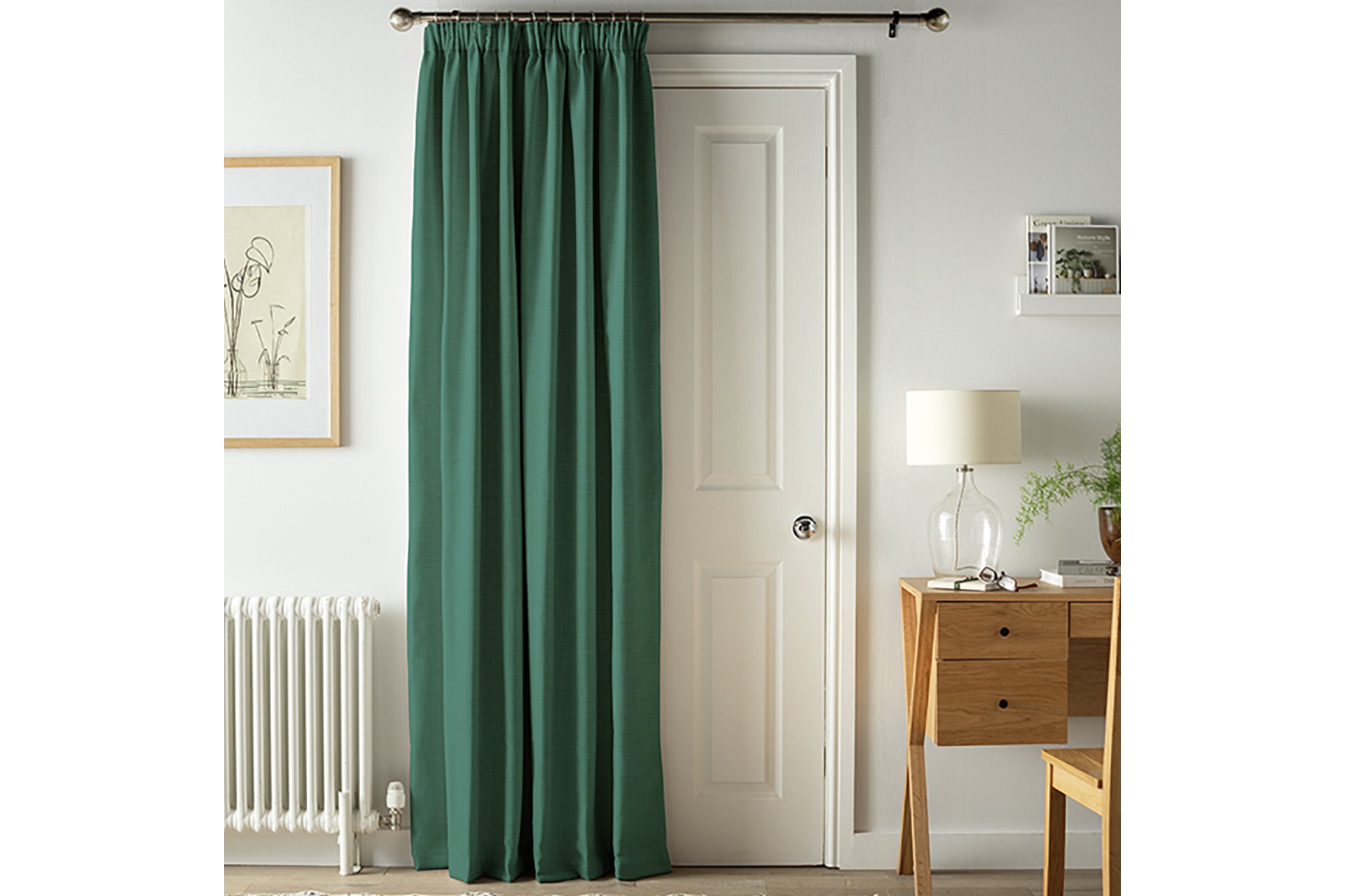 Argos Home thermal door curtain in green. 