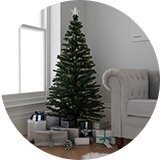 A Habitat 5ft Fibre Optic warm white star Christmas tree.