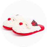Matching family men's Christmas novelty Santa Claus slippers.
