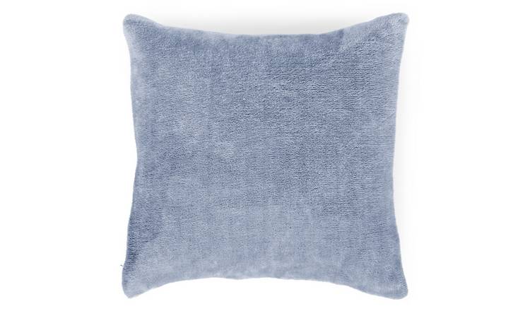 Argos Home Plain Super Soft Fleece Cushion - Blue - 43x43cm