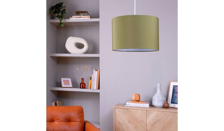 Argos Home Olive Green Easy Fit Drum Lampshade - 30cm