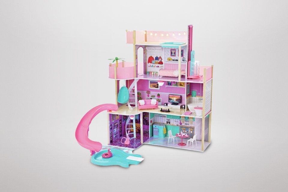 Jupiter Workshops Four Storey Wooden Doll House.
