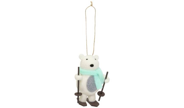 Buy Habitat Pack of 1 Polar Bear Skier Christmas Tree Decoration