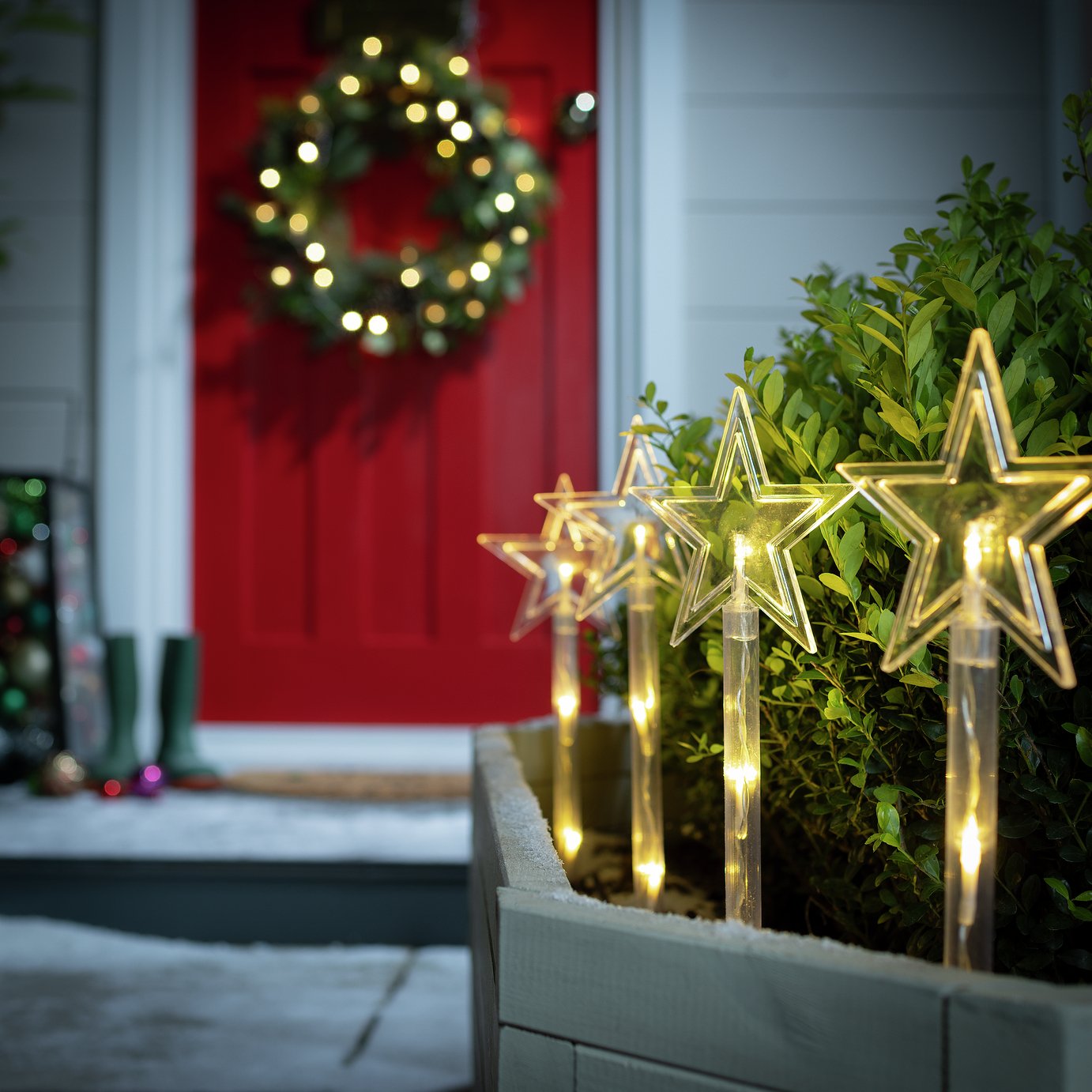 Argos Home Pack of 4 Christmas Star Path Finder Lights