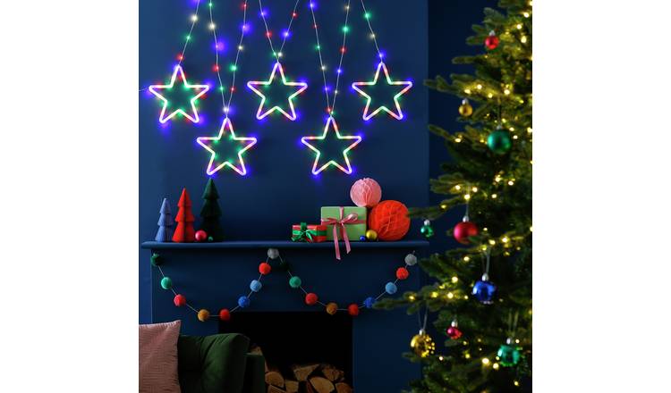 Argos Home 144 Neon Effect LED Christmas Star String Lights