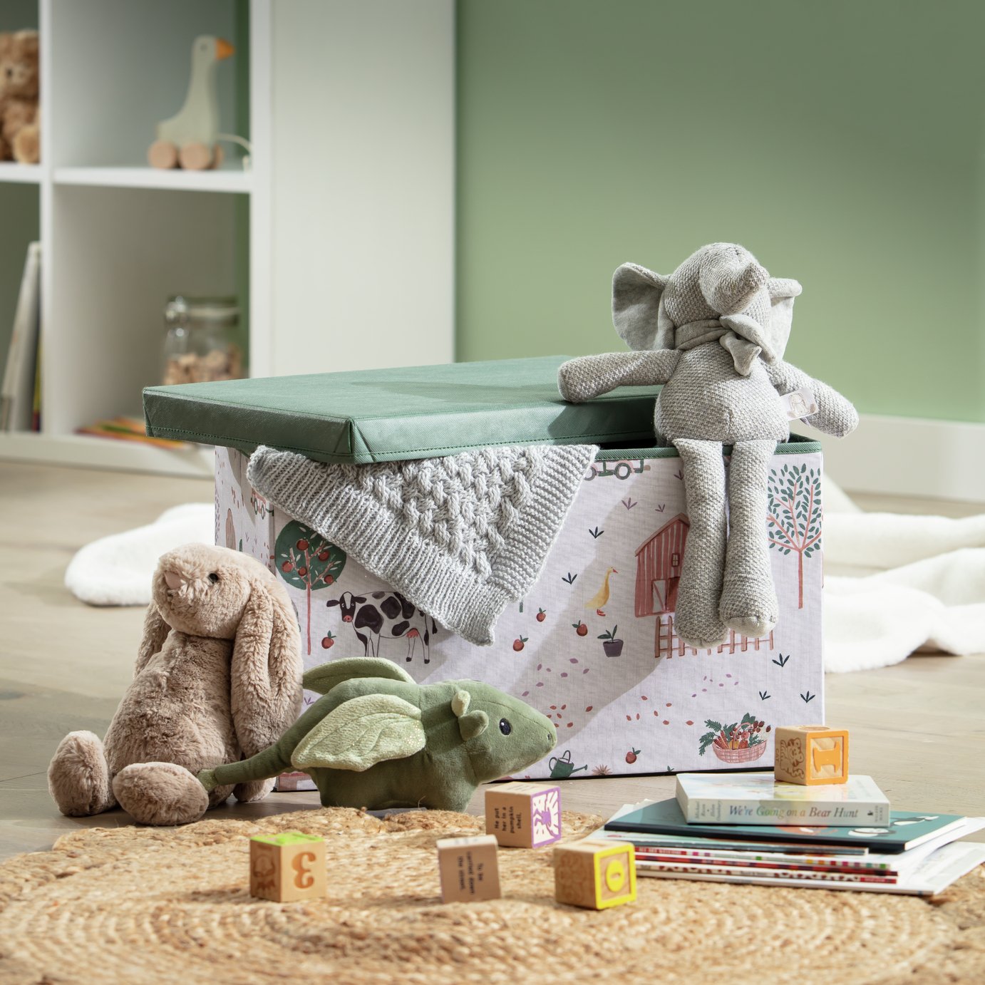 Habitat Kids Bertie Foldable Box - Green (2726904) | Argos Price ...