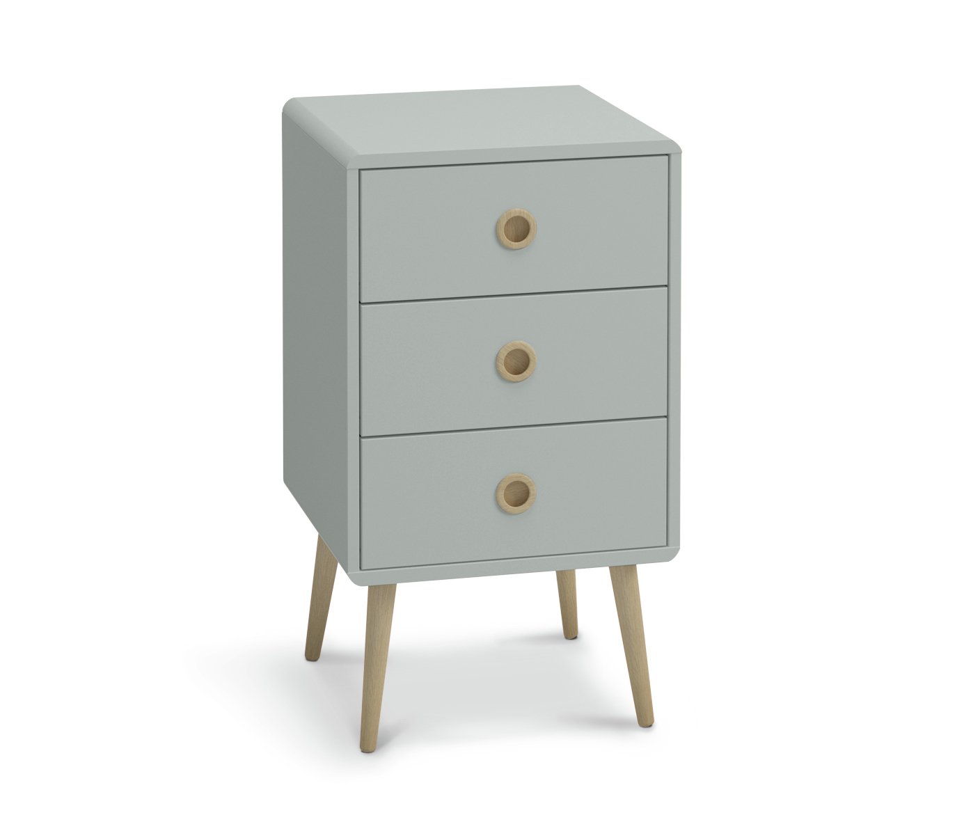  Softline 3 Drawer Bedside Table - Grey