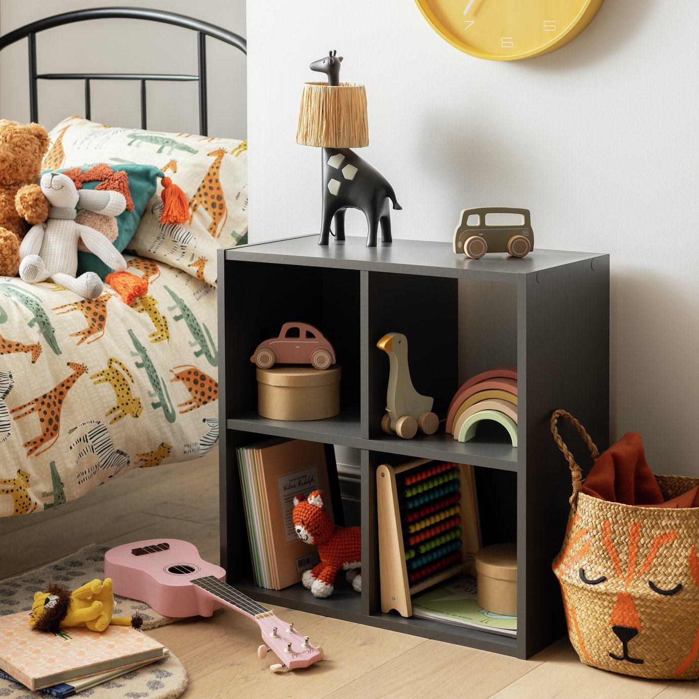 Argos Home Squares 4 Cube Storage Unit - Dark Grey