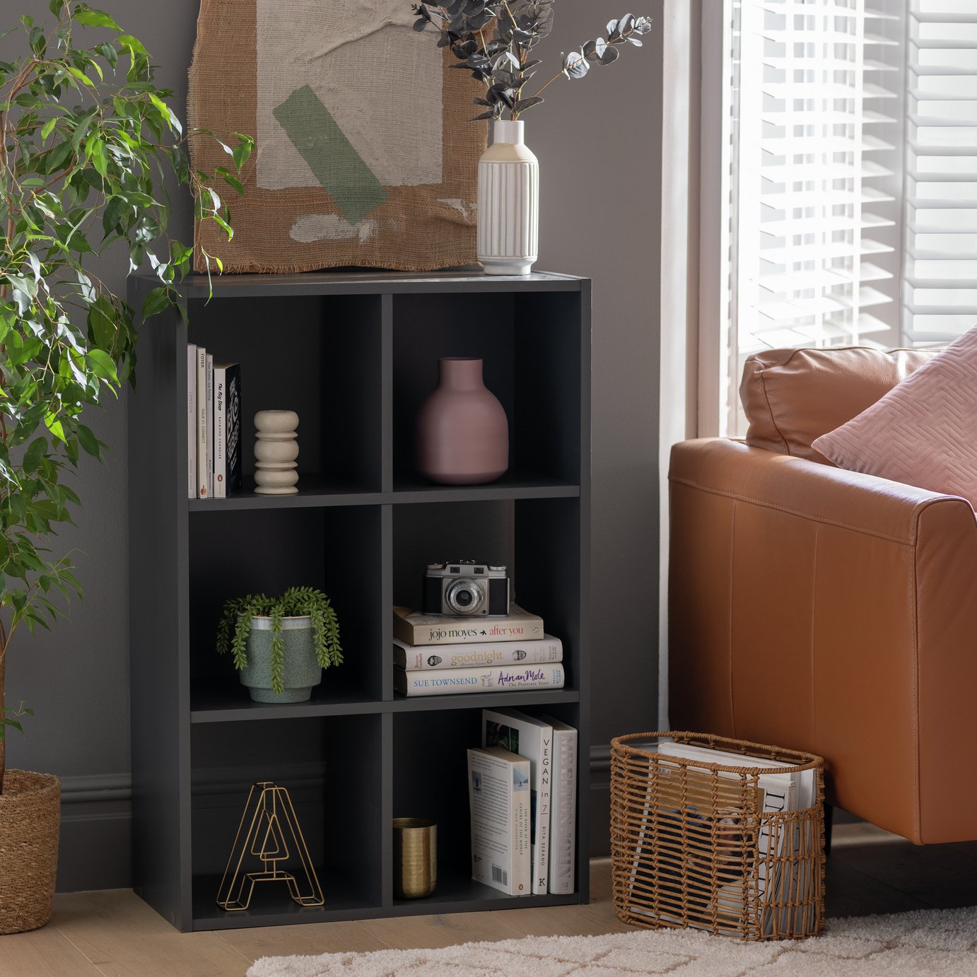 Argos Home Squares 6 Cube Storage Unit - Dark Grey