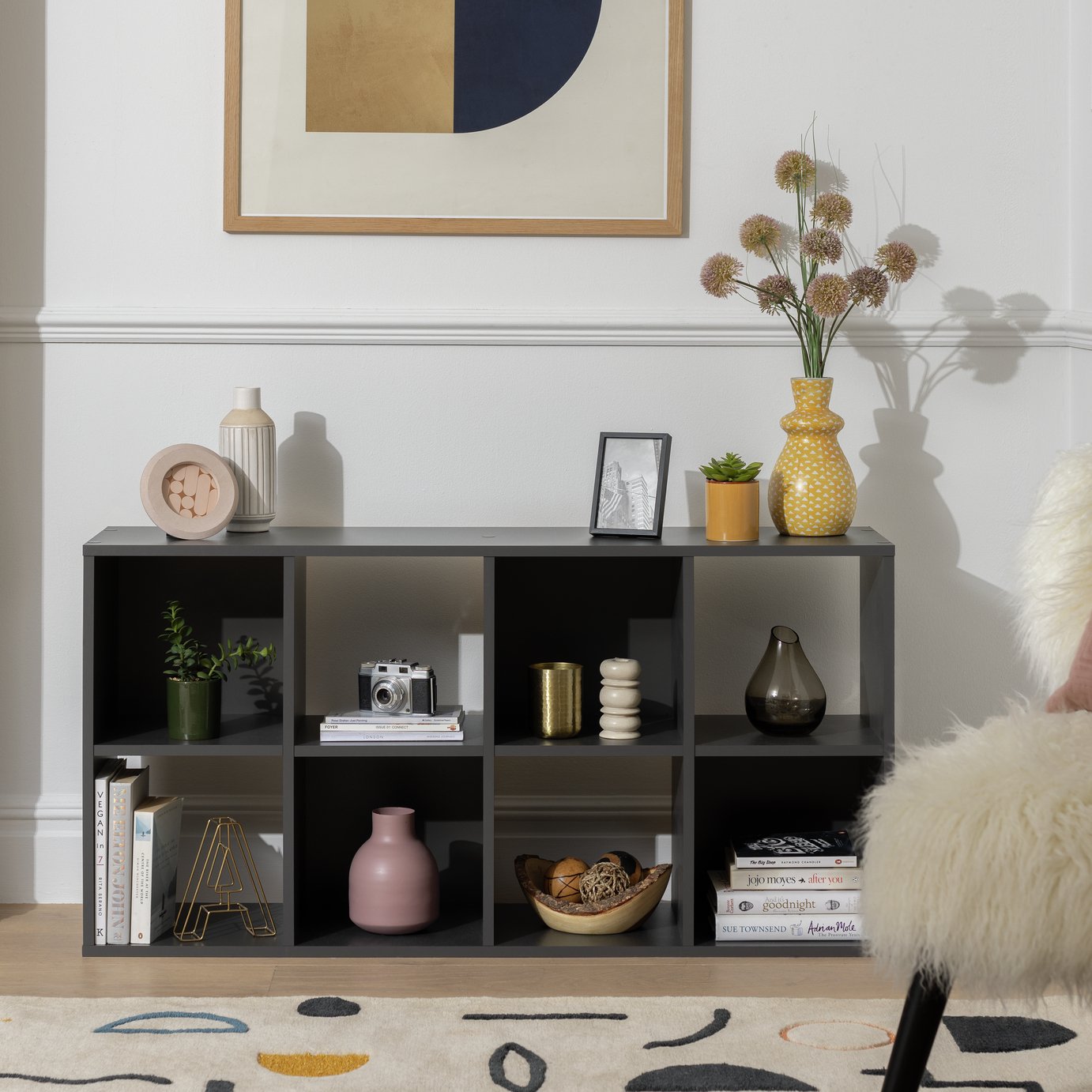Argos Home Squares 8 Cube Storage Unit - Dark Grey