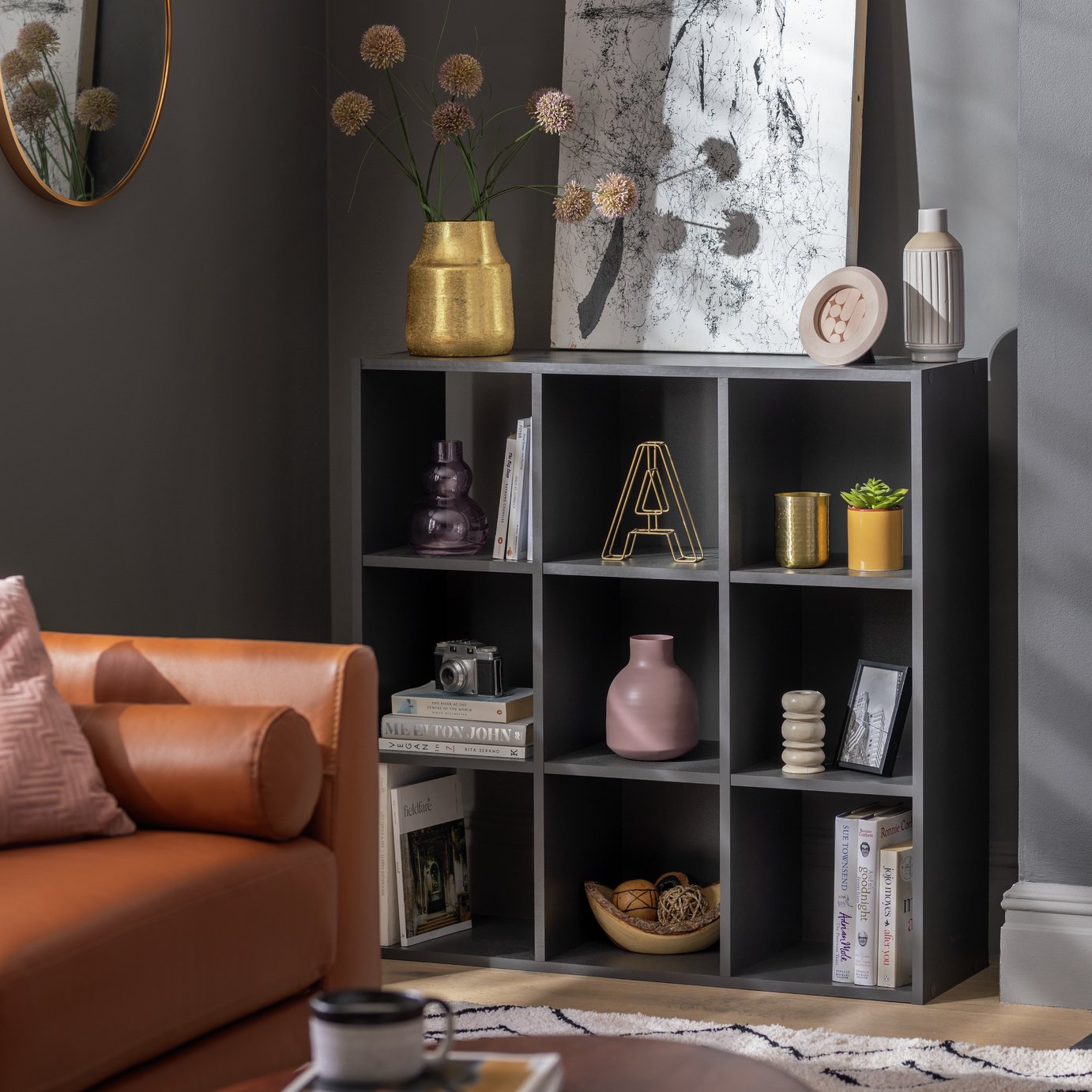 Argos Home Squares 9 Cube Storage Unit - Dark Grey