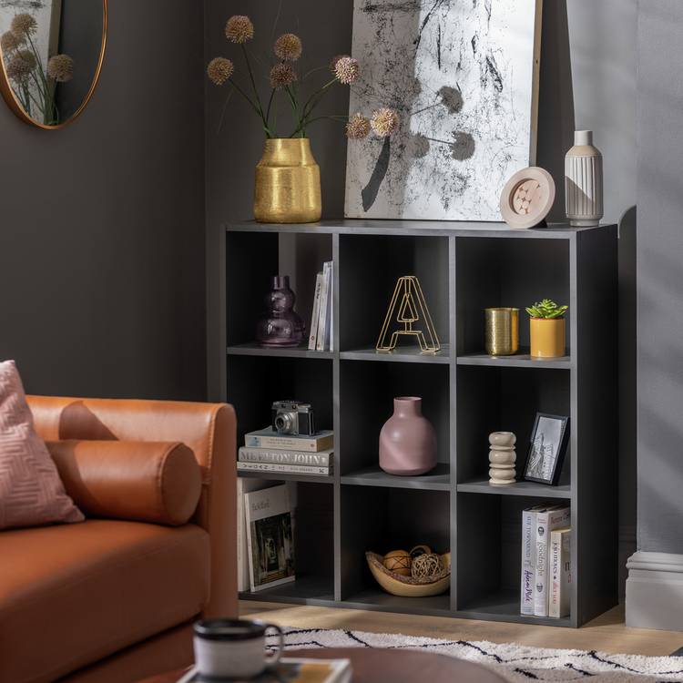 Argos Home Squares 9 Cube Storage Unit - Dark Grey 0