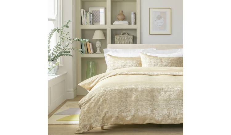 Habitat Distressed Jacquard Golden Bedding Set - Double