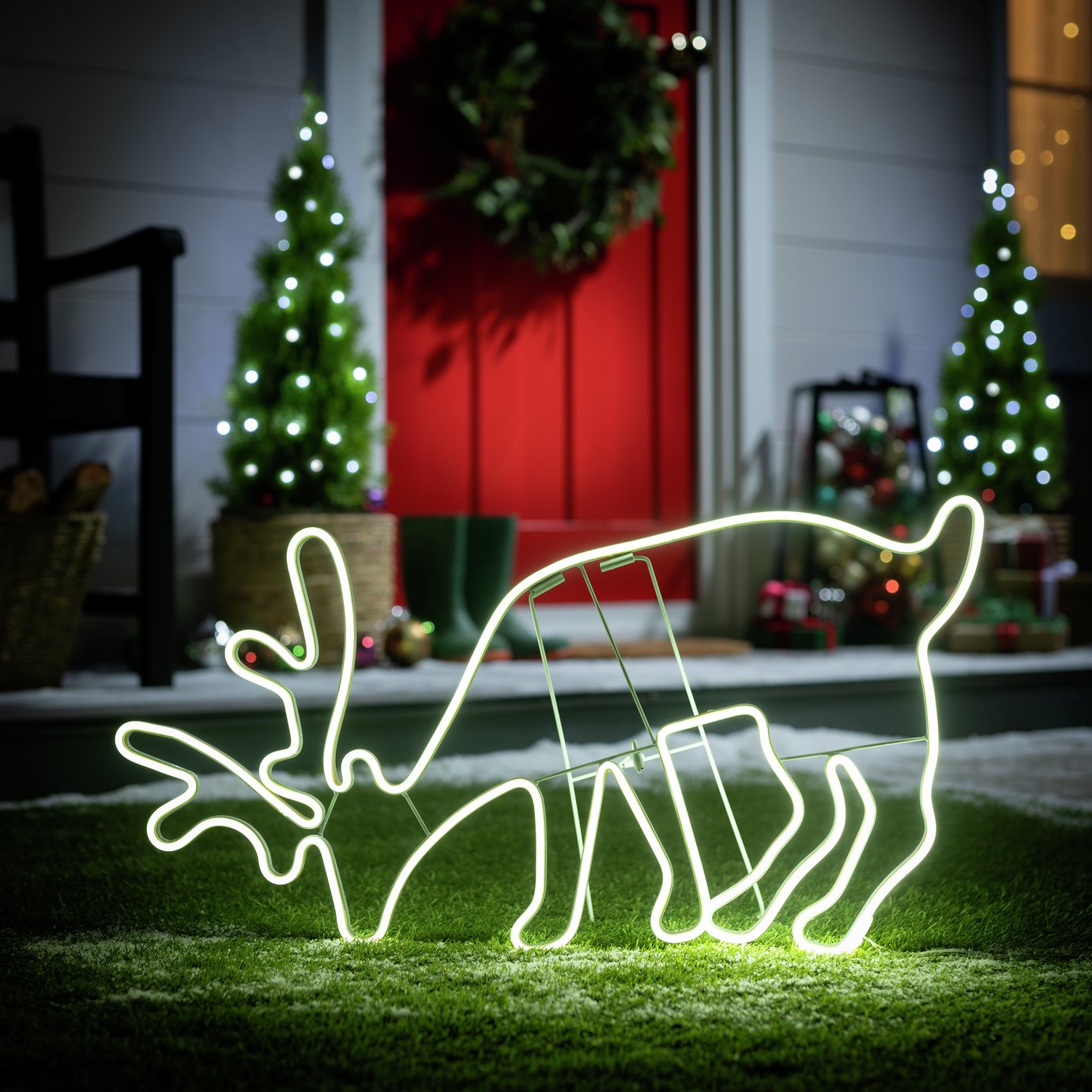 Argos Home Neon Reindeer Christmas Decoration