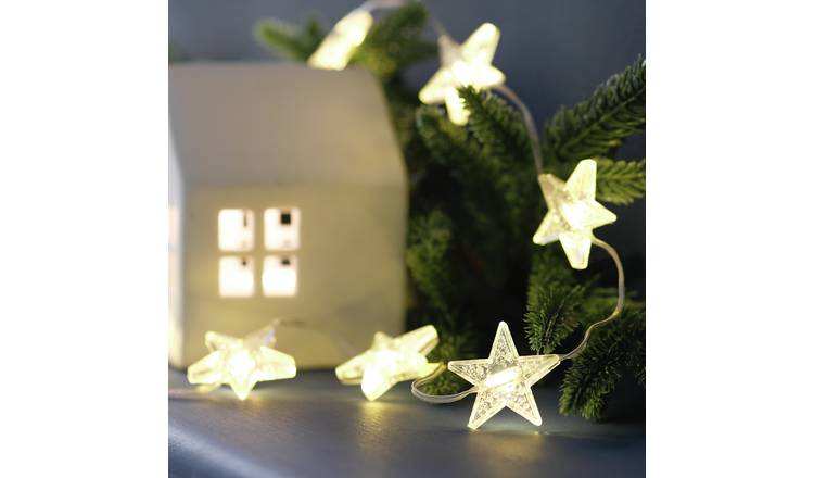 Argos Home 20 Warm White Star LED Christmas String Lights