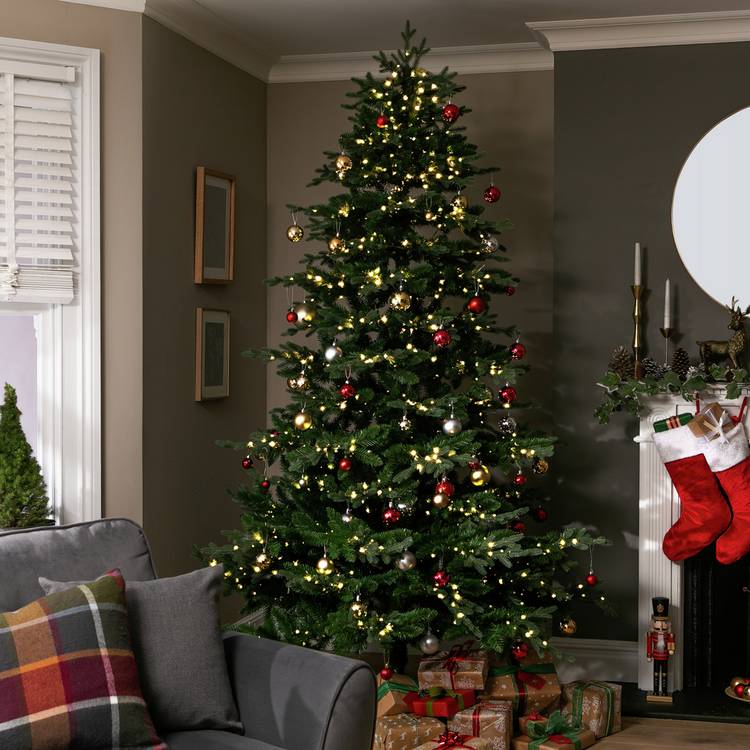 Habitat 8ft Pre lit Dewdrop Mixed Tip Christmas Tree 0