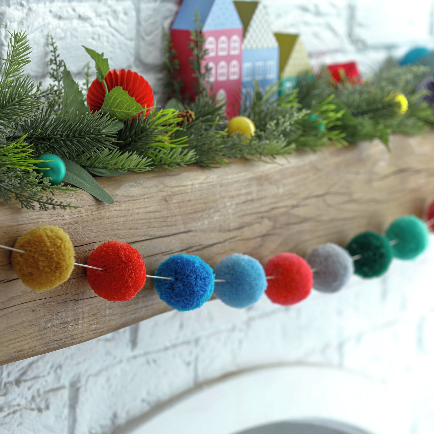 Habitat Pom Pom Christmas Garland