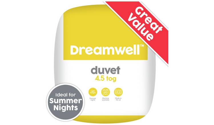 Dreamwell Light Weight Non Allergic 4.5 Tog Duvet - Single
