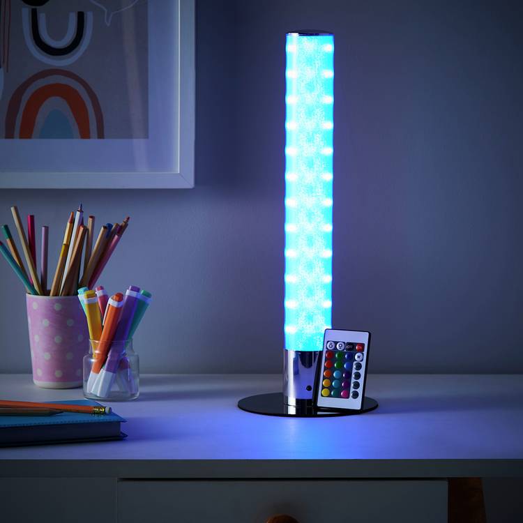 Glow Kids Shimmer LED Cylinder Table Lamp - Multicoloured 0