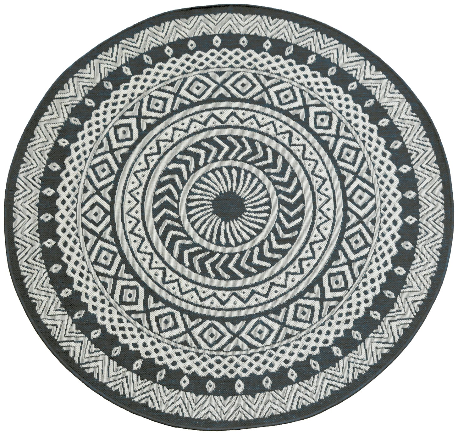 Homemaker Circular Grey Indoor Outdoor Rug