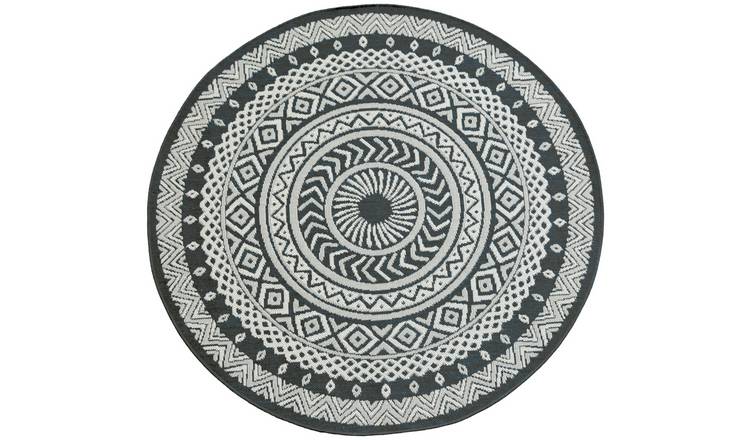 Homemaker Circular Grey Indoor Outdoor Rug