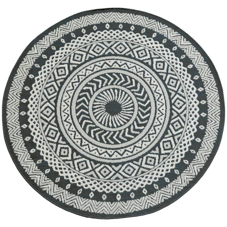 Homemaker Circular Grey Indoor Outdoor Rug 0