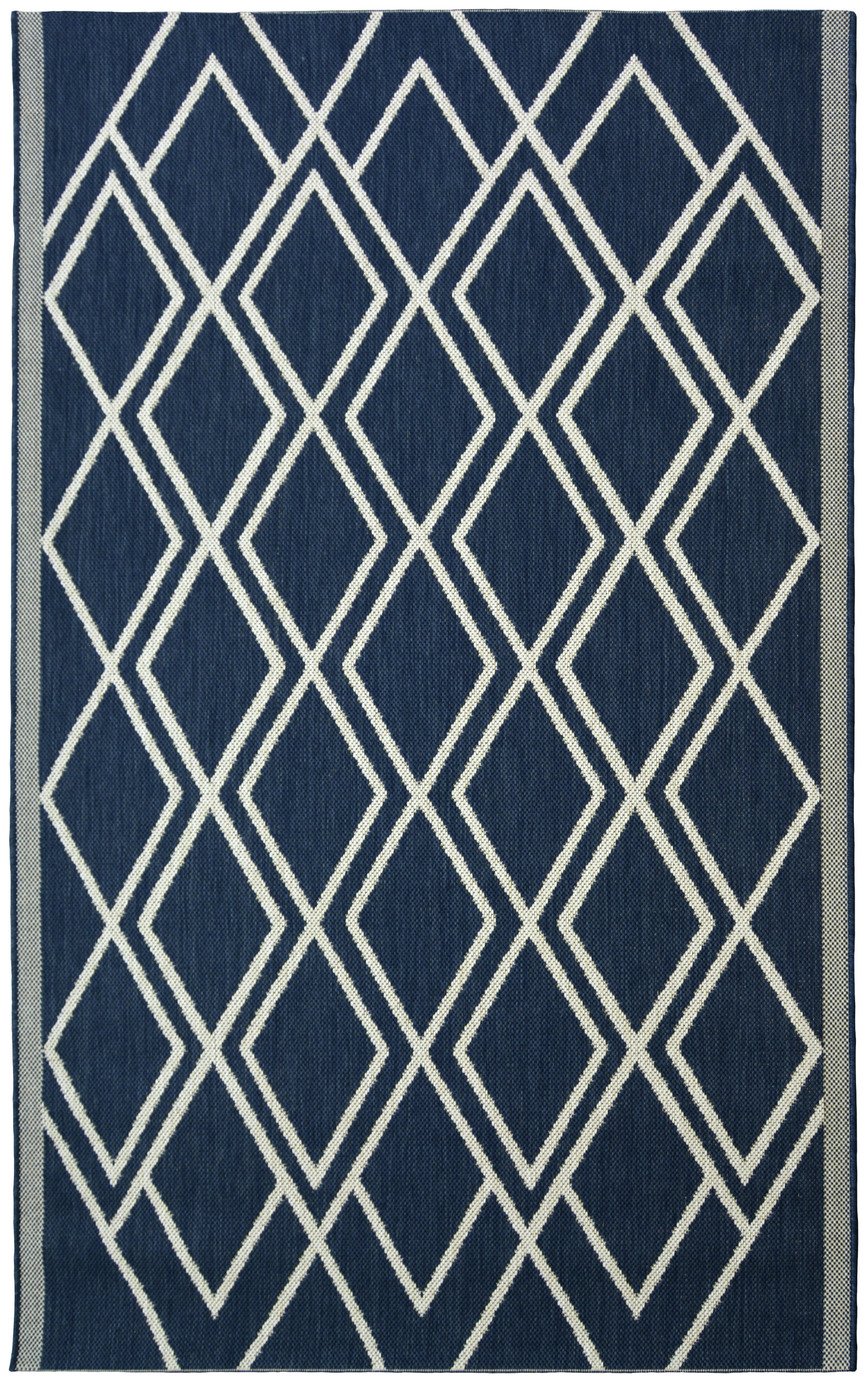 Diamond Navy Blue Indoor Outdoor Rug