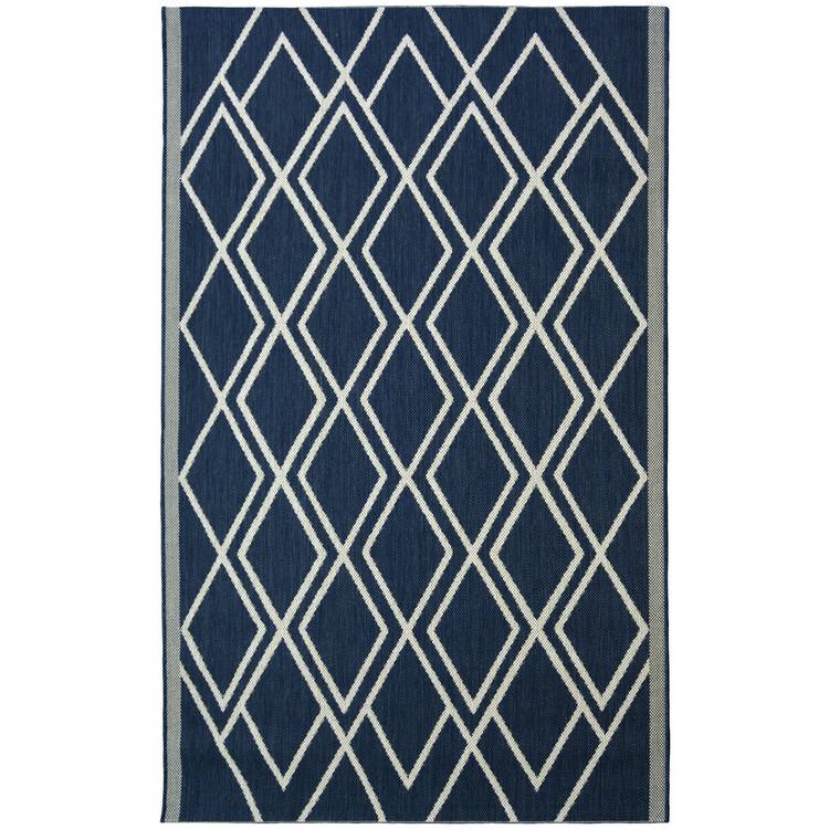 Diamond Navy Blue Indoor Outdoor Rug 0