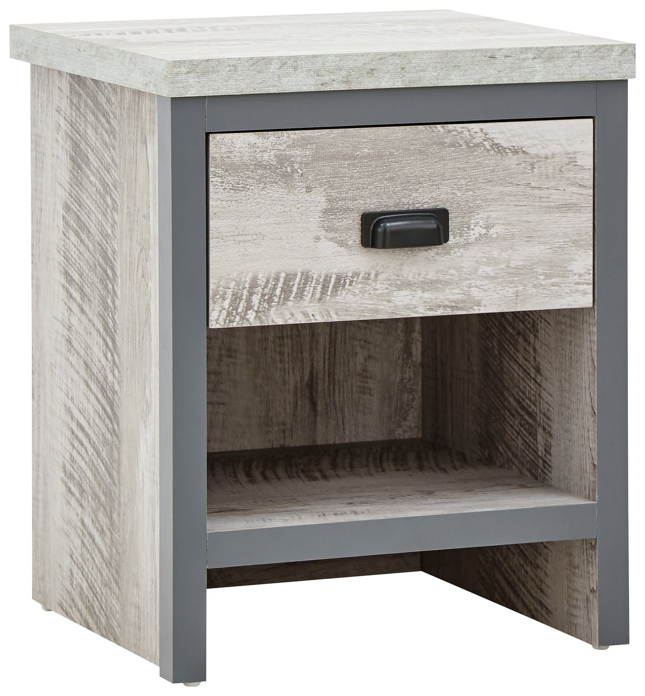 GFW Boston 1 Drawer Side Table - Grey