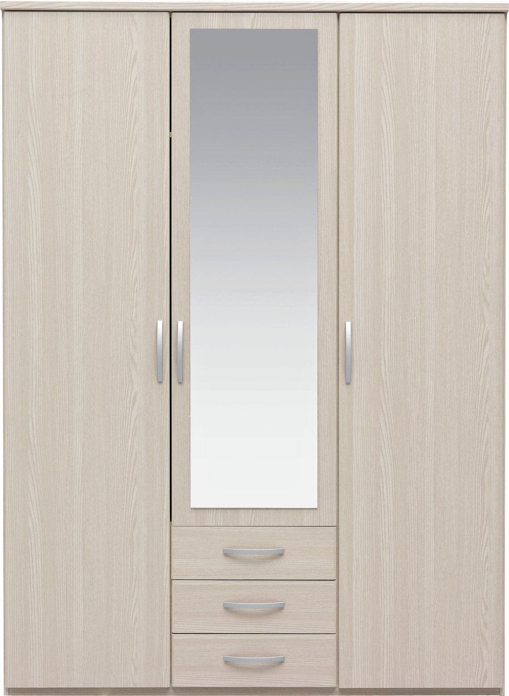 Argos Home New Hallingford 3Dr 3Drw Mirror Wardrobe - L Oak