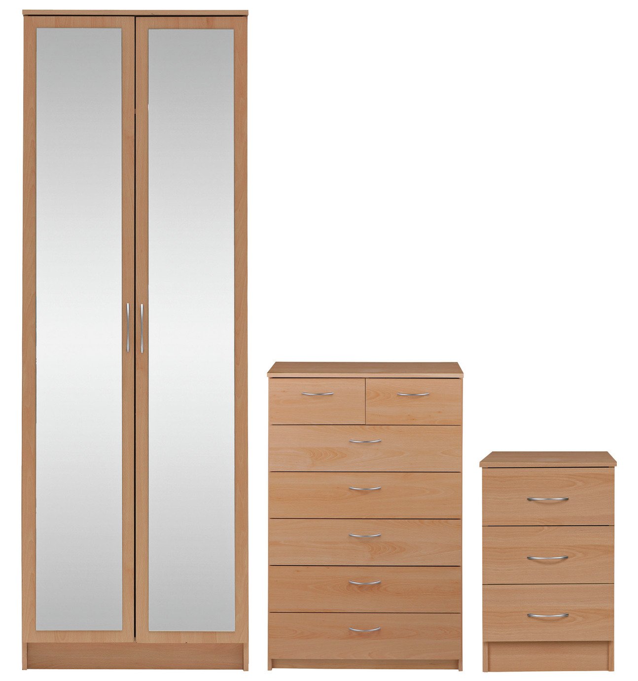 Argos Home Cheval 3 Pc 2 Dr Wardrobe Package - Beech Effect