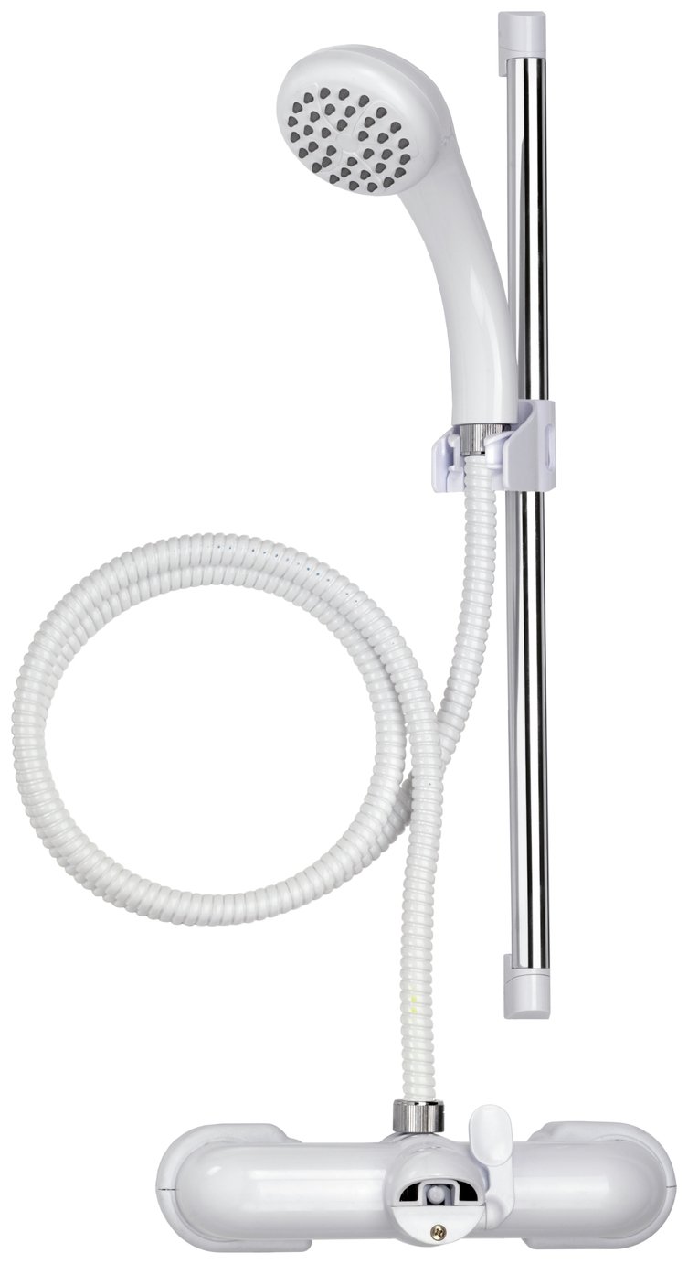 Croydex Push Fit Shower Mixer Set  - White