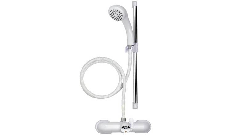 Croydex Push Fit Shower Mixer Set  - White